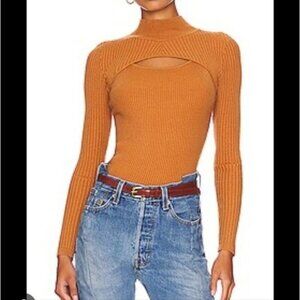 NWT HEARTLOOM | Sheila Top Cutout Sweater Cinnamon brown Sz M